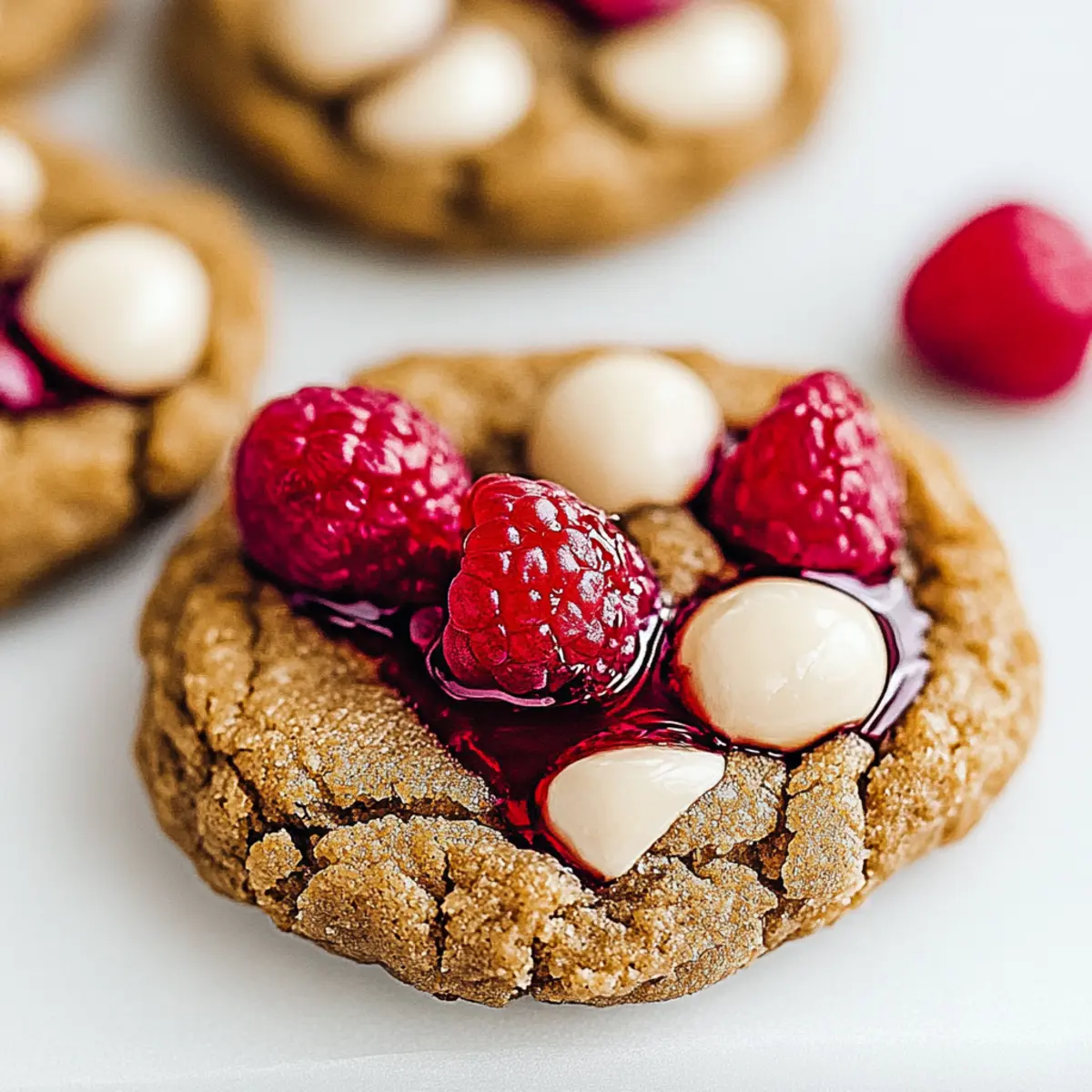 Christmas Raspberry White Chocolate Almond Flour Cookies