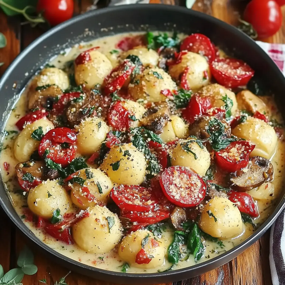 Creamy Spinach and Mushroom Gnocchi