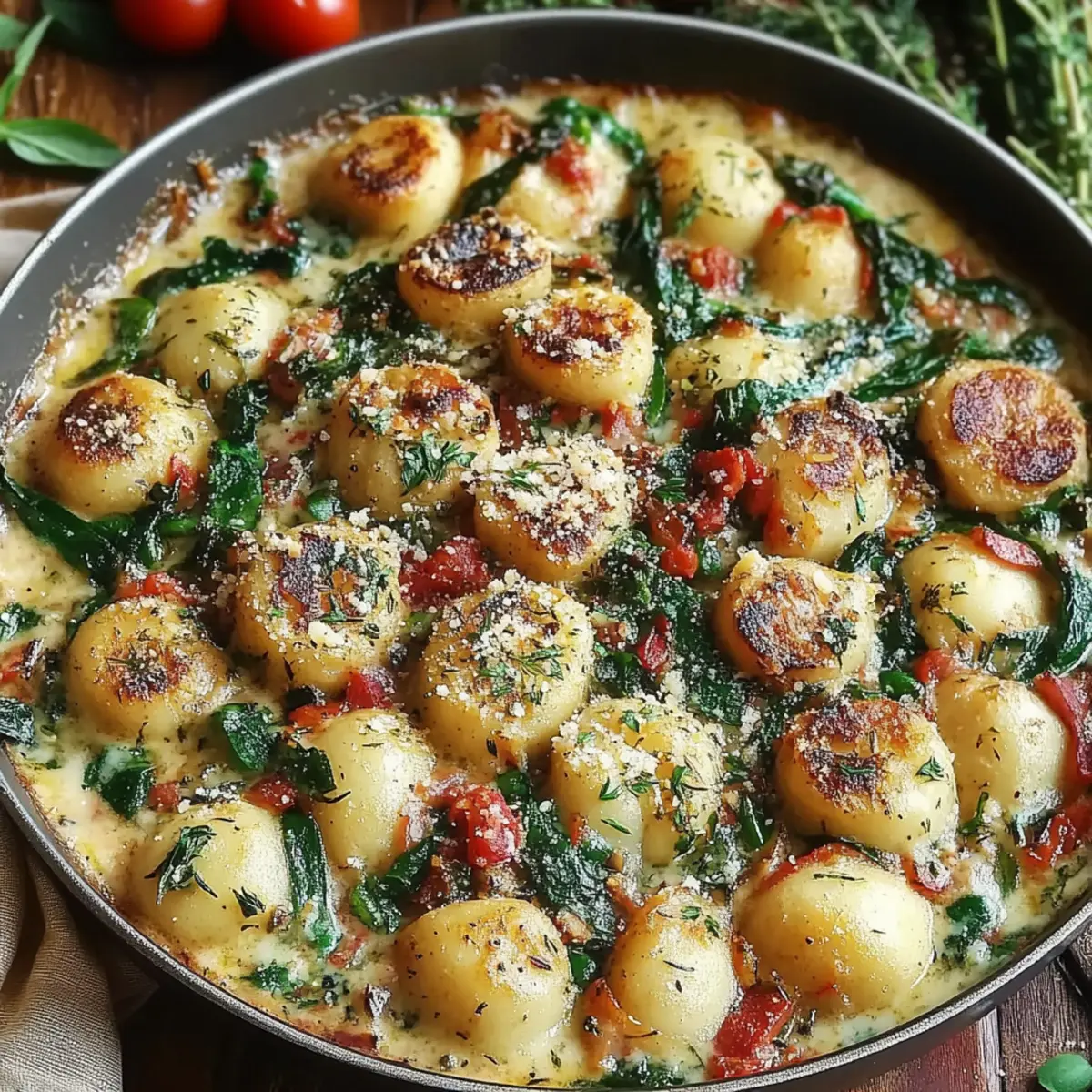 Creamy Spinach and Mushroom Gnocchi