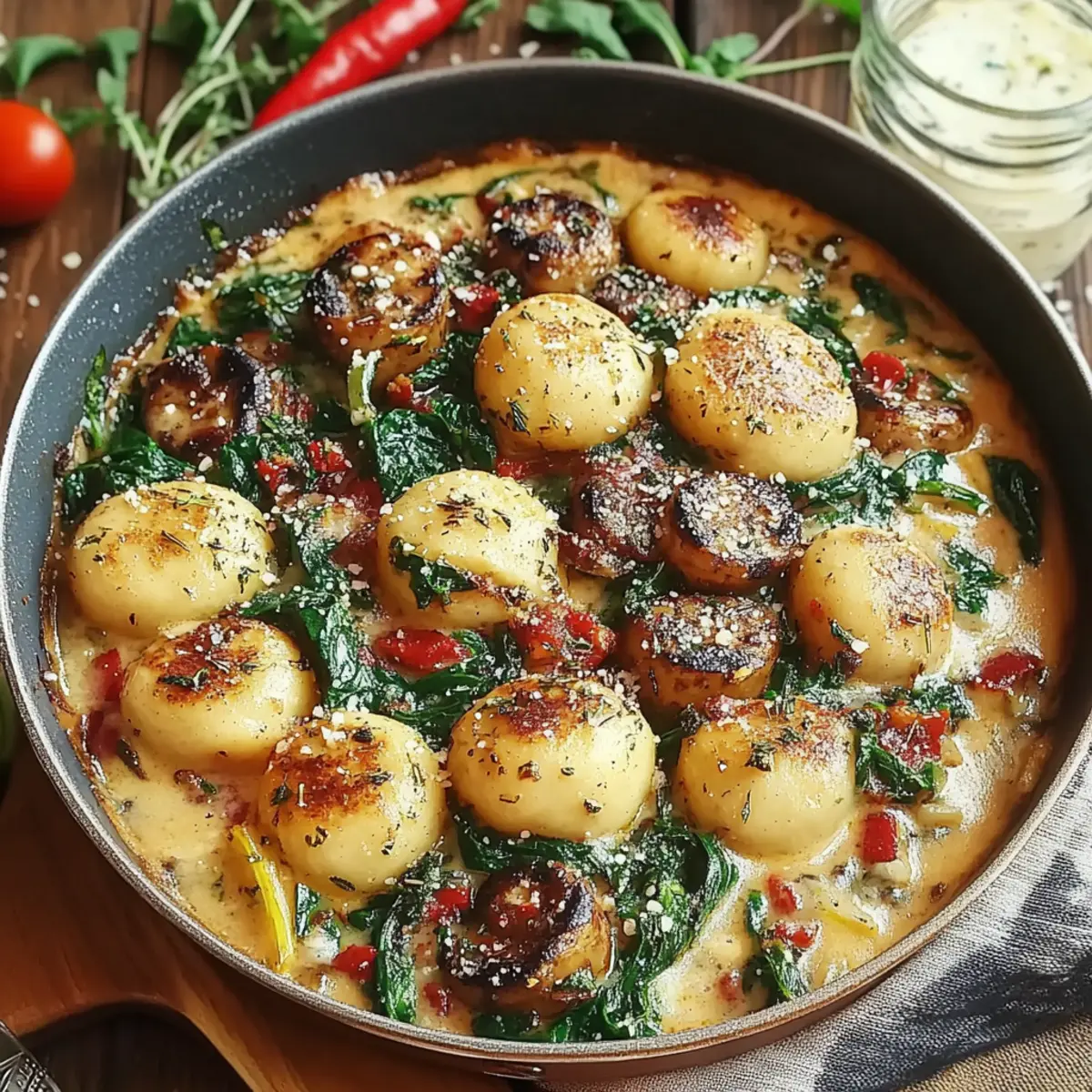 Creamy Spinach and Mushroom Gnocchi