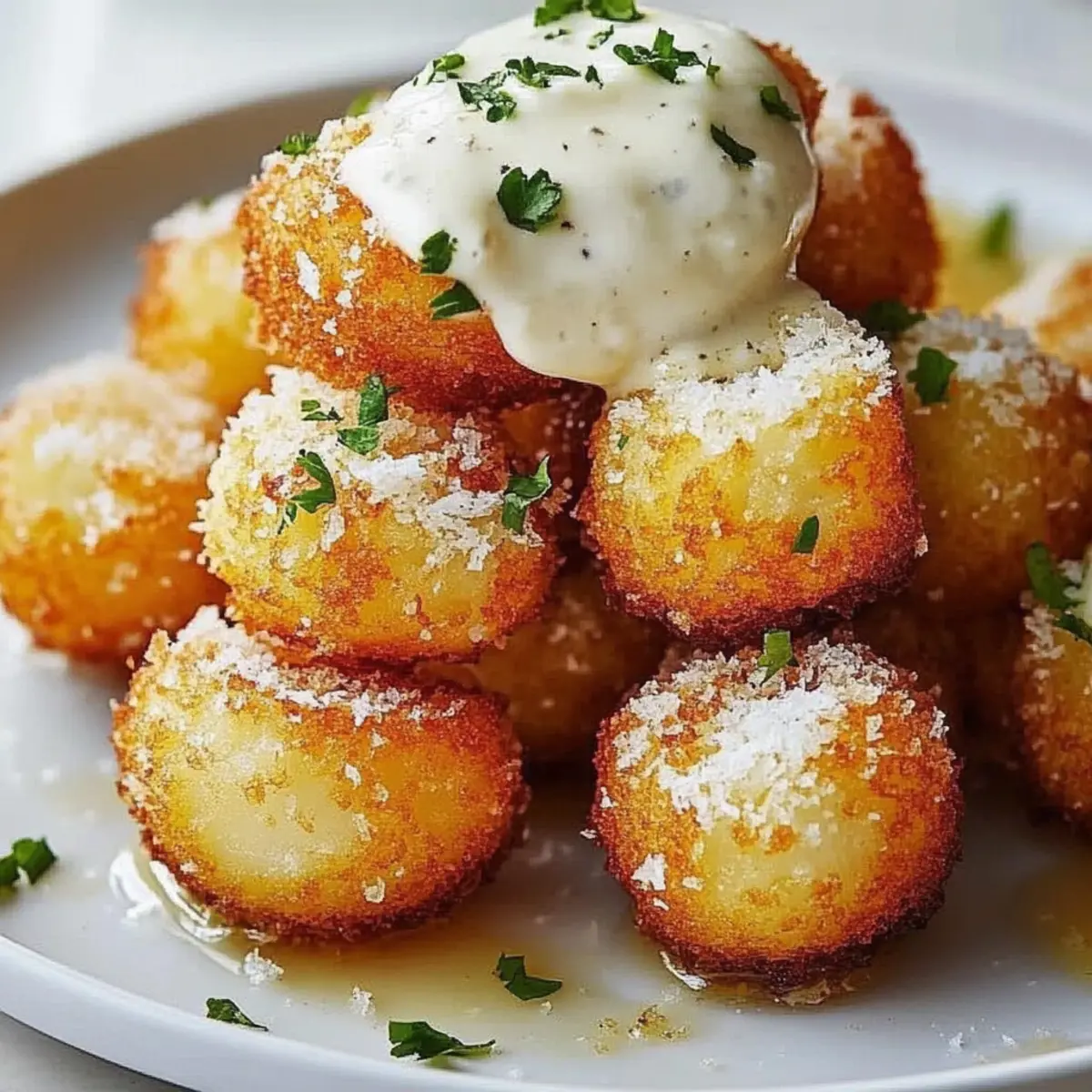 Crispy Parmesan Garlic Potato Balls