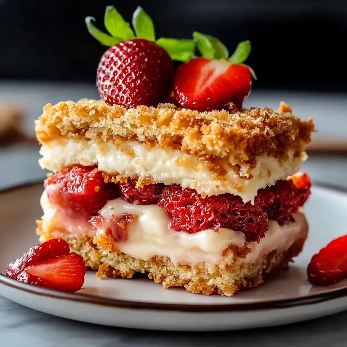 Crispy Strawberry Cheesecake Sandwich
