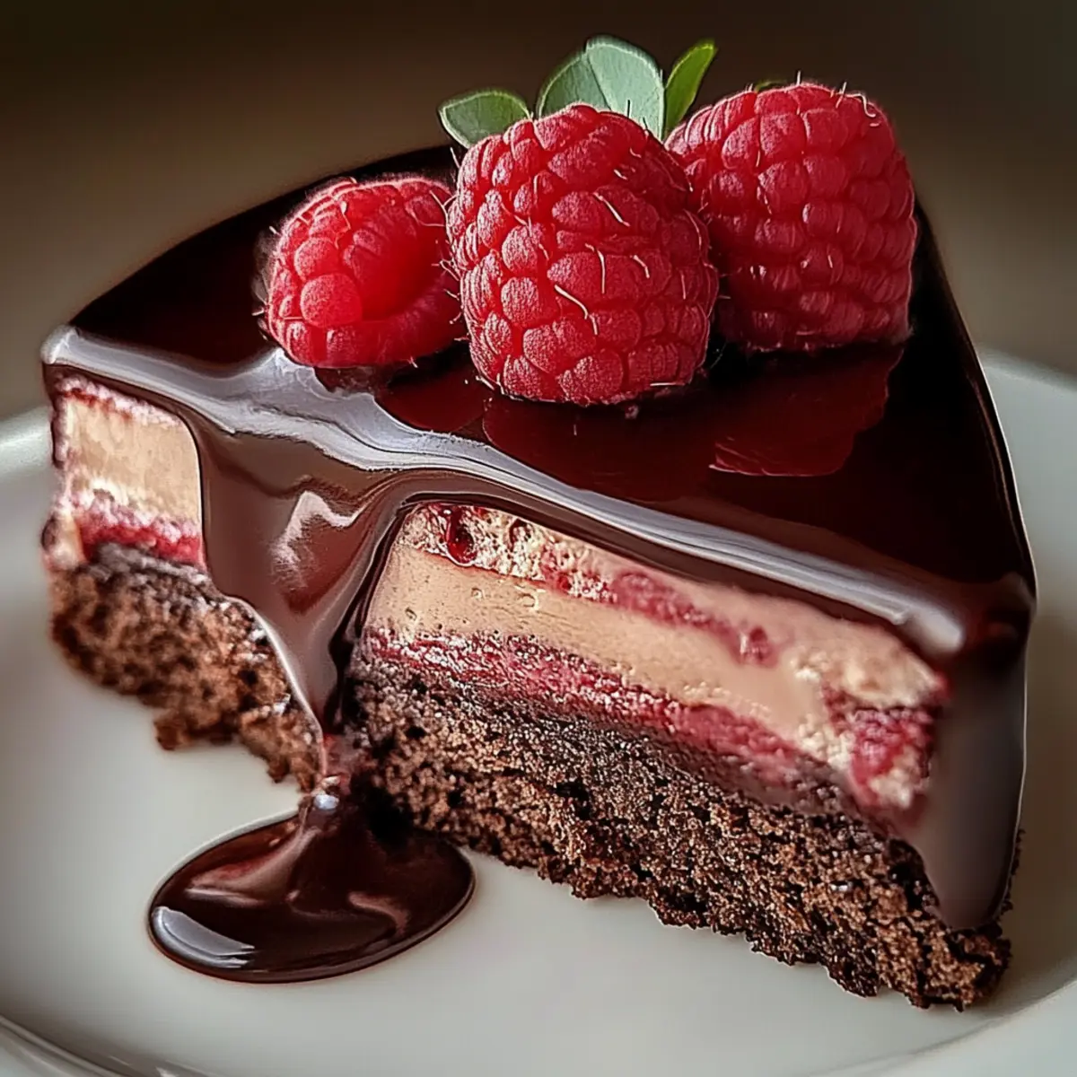 Dark Chocolate Raspberry Cheesecake