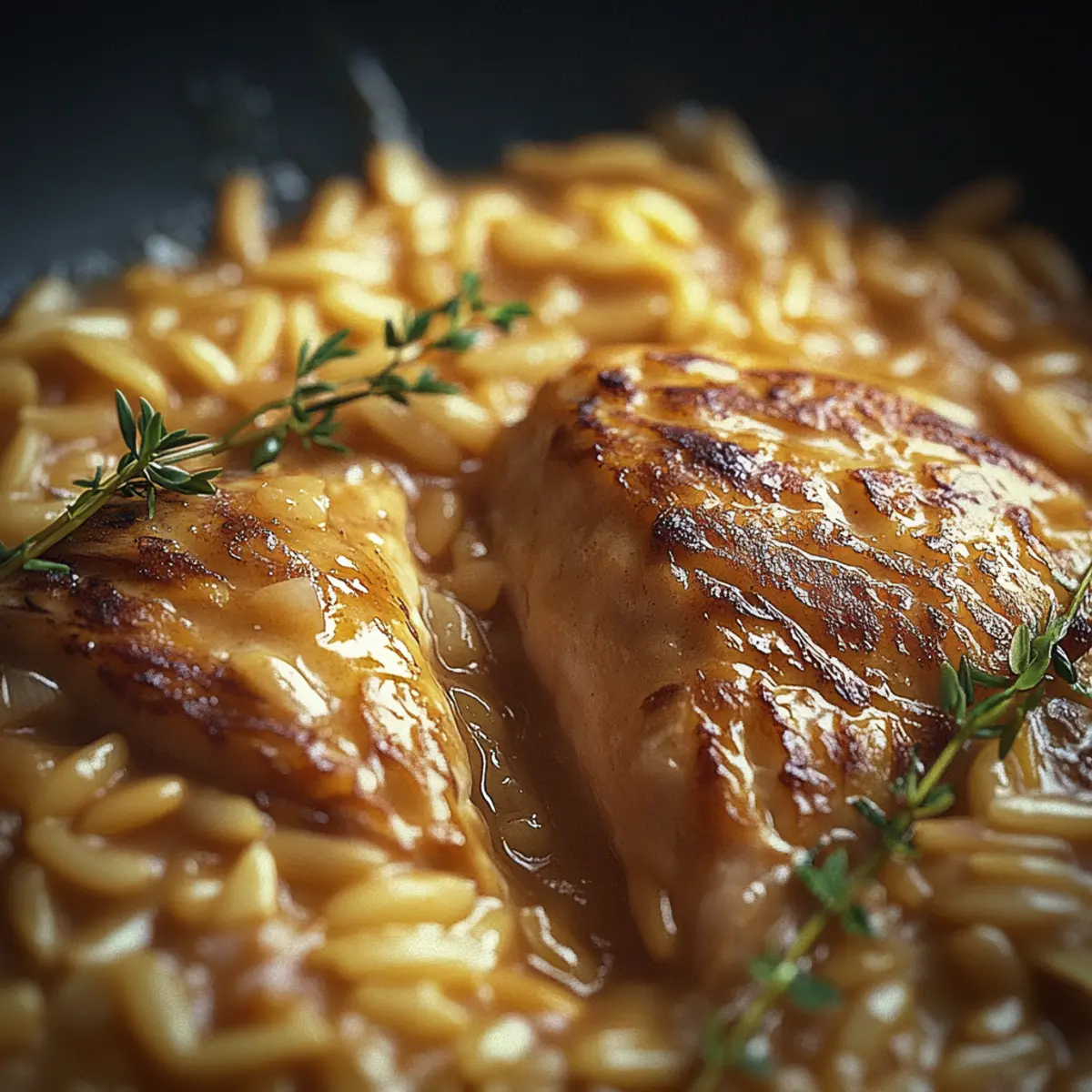 French Onion Chicken Orzo