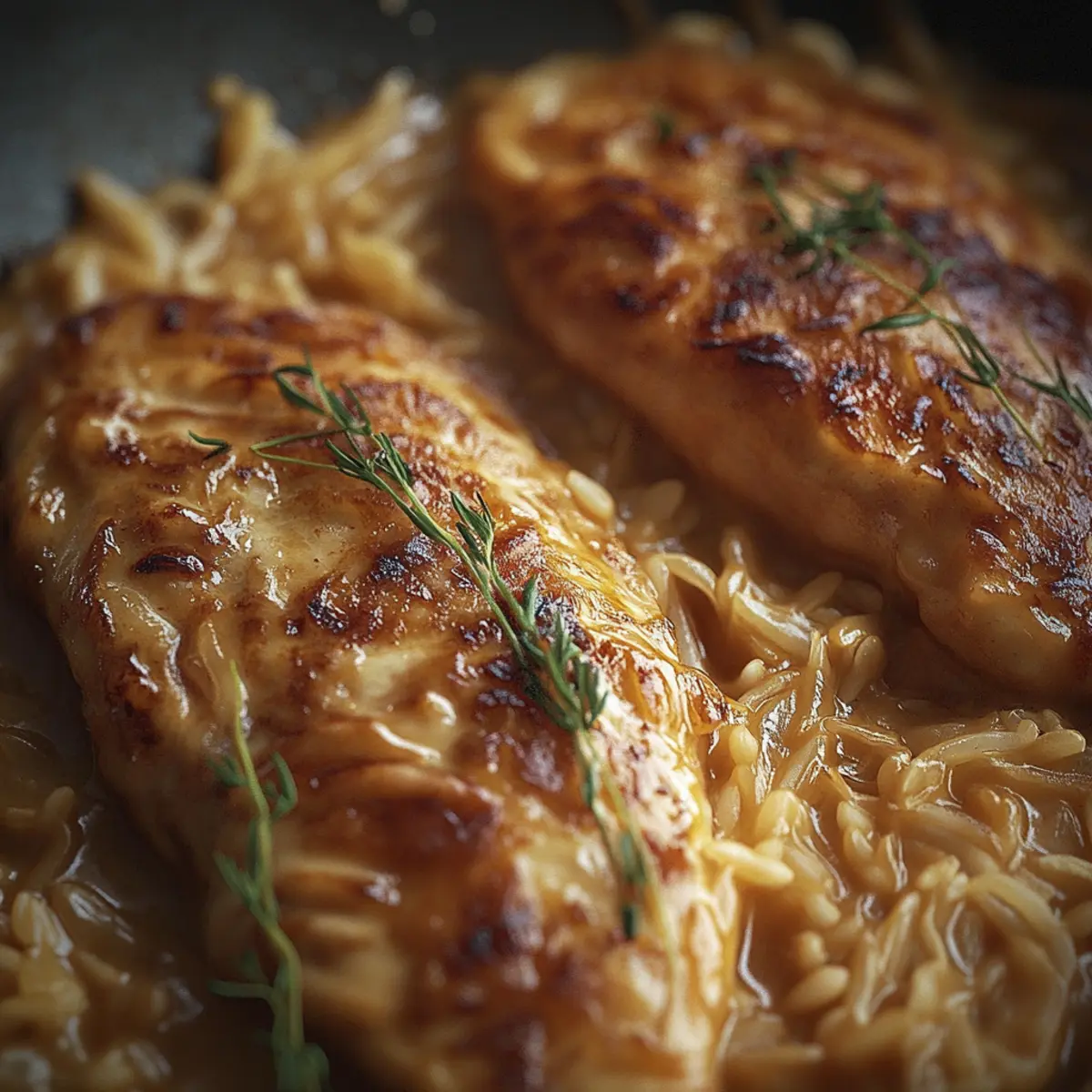 French Onion Chicken Orzo