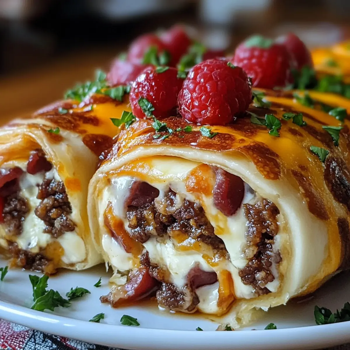 Garlic Butter Bacon Cheeseburger Rollups