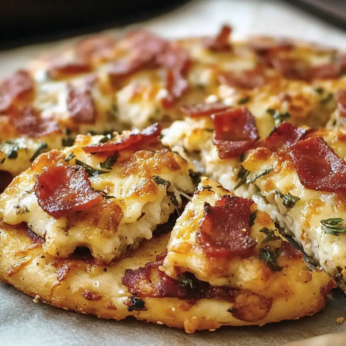 Keto Chicken Bacon Ranch Pizza