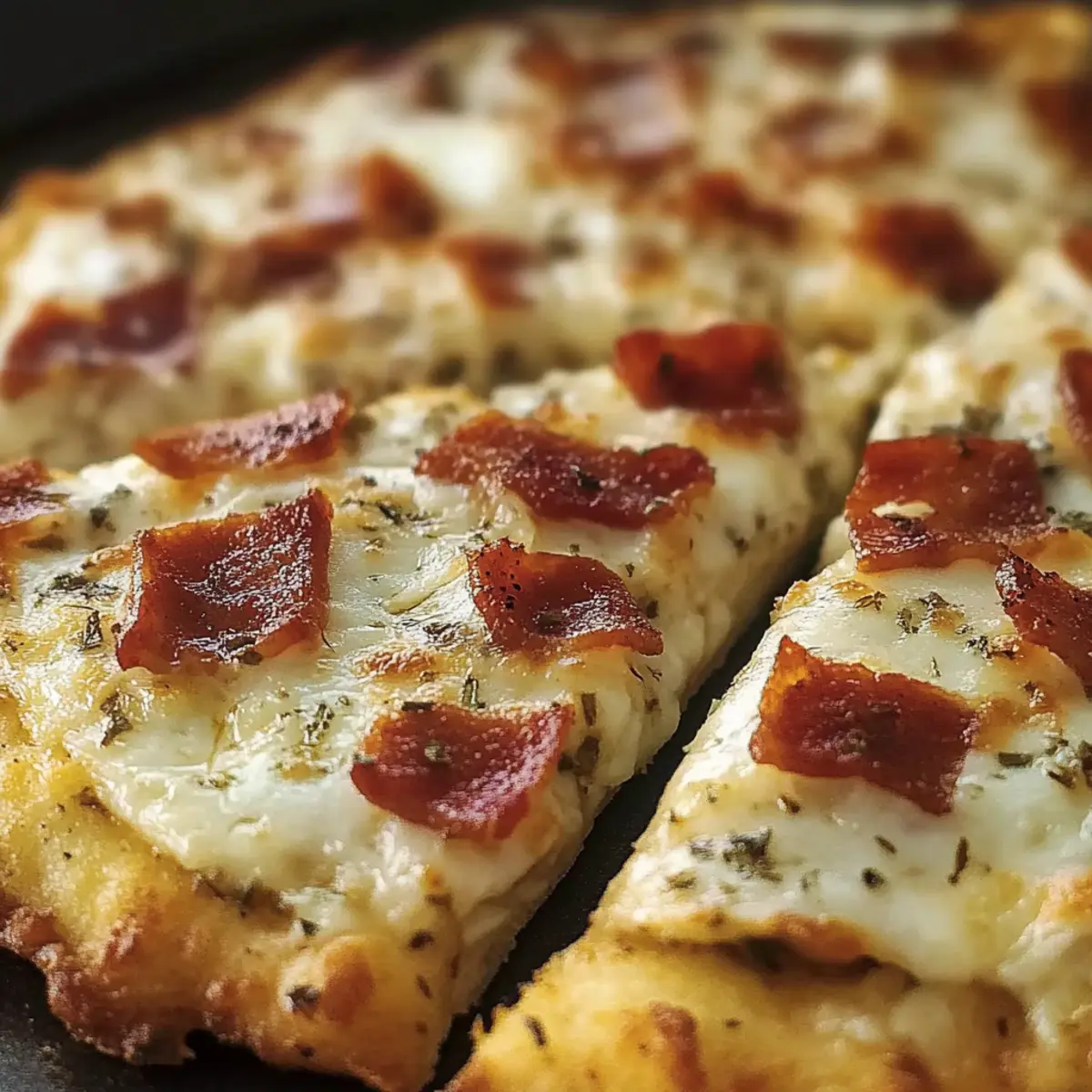 Keto Chicken Bacon Ranch Pizza