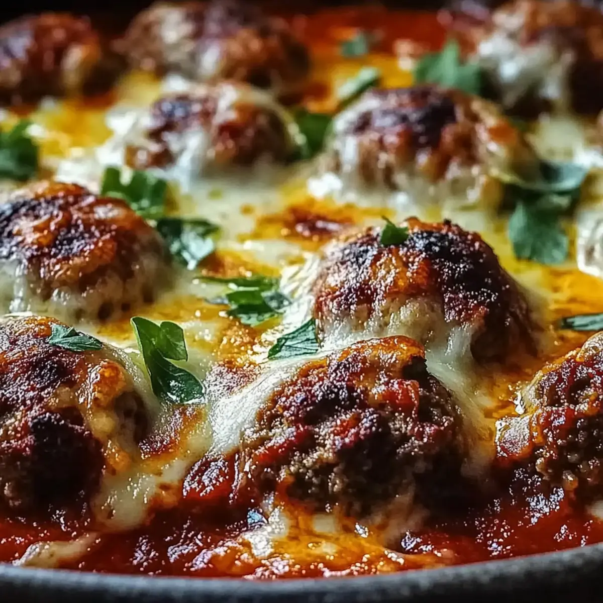 Keto Meatball Parmesan Casserole