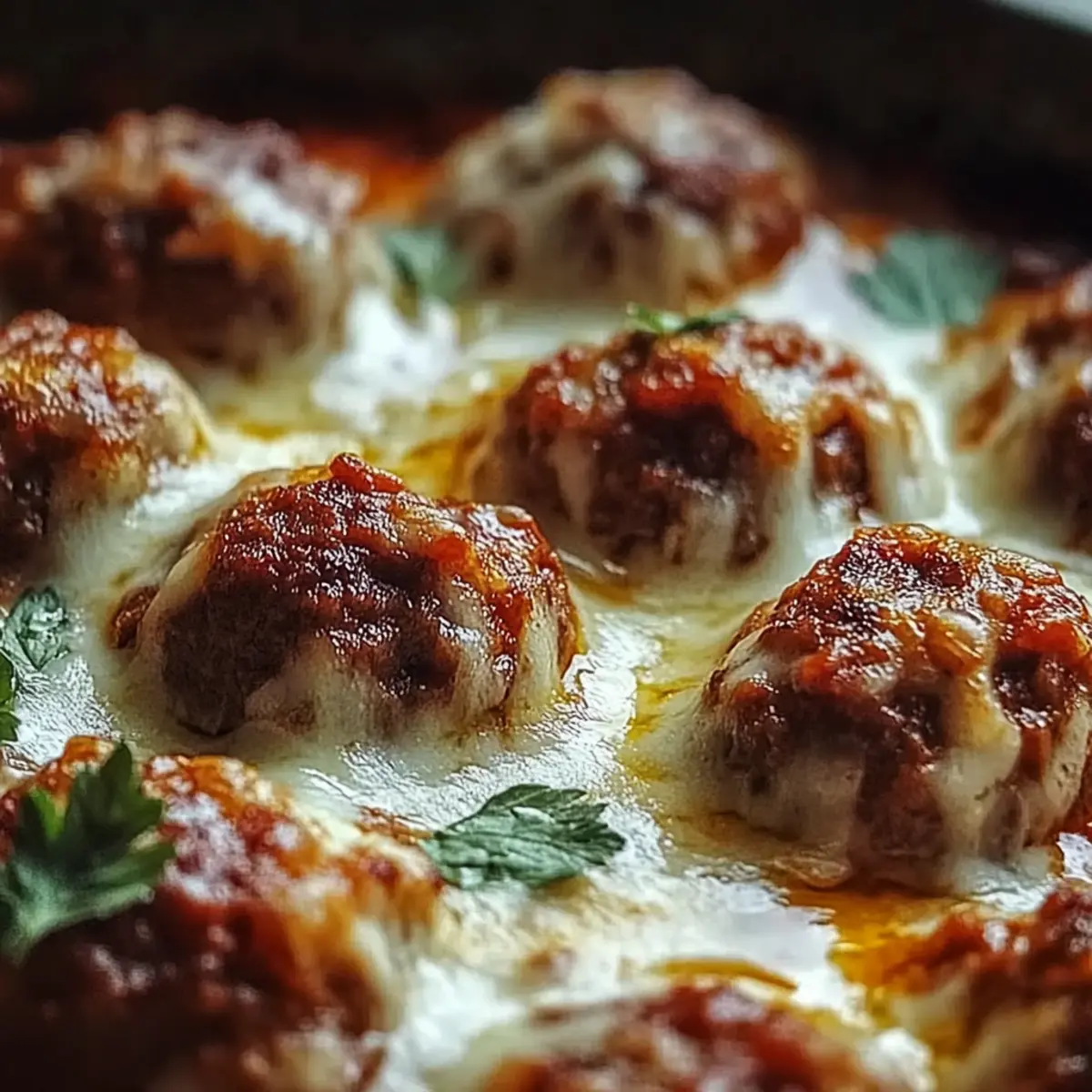 Keto Meatball Parmesan Casserole