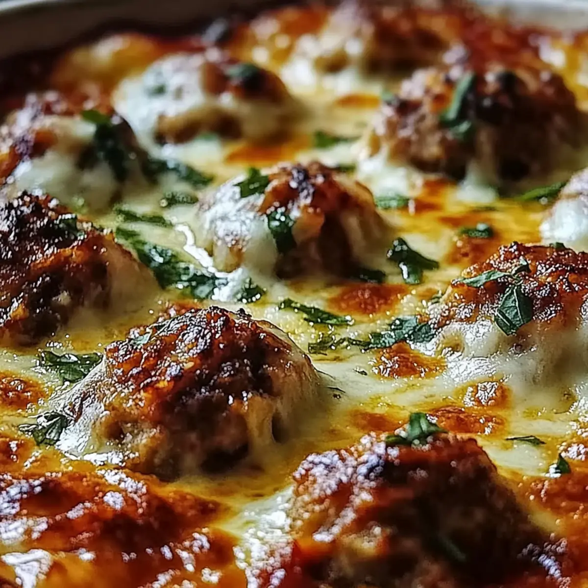 Keto Meatball Parmesan Casserole