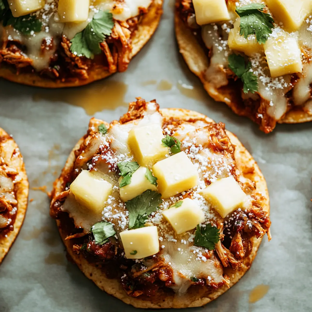 Light BBQ Chicken Tostadas with Pineapple Salsa