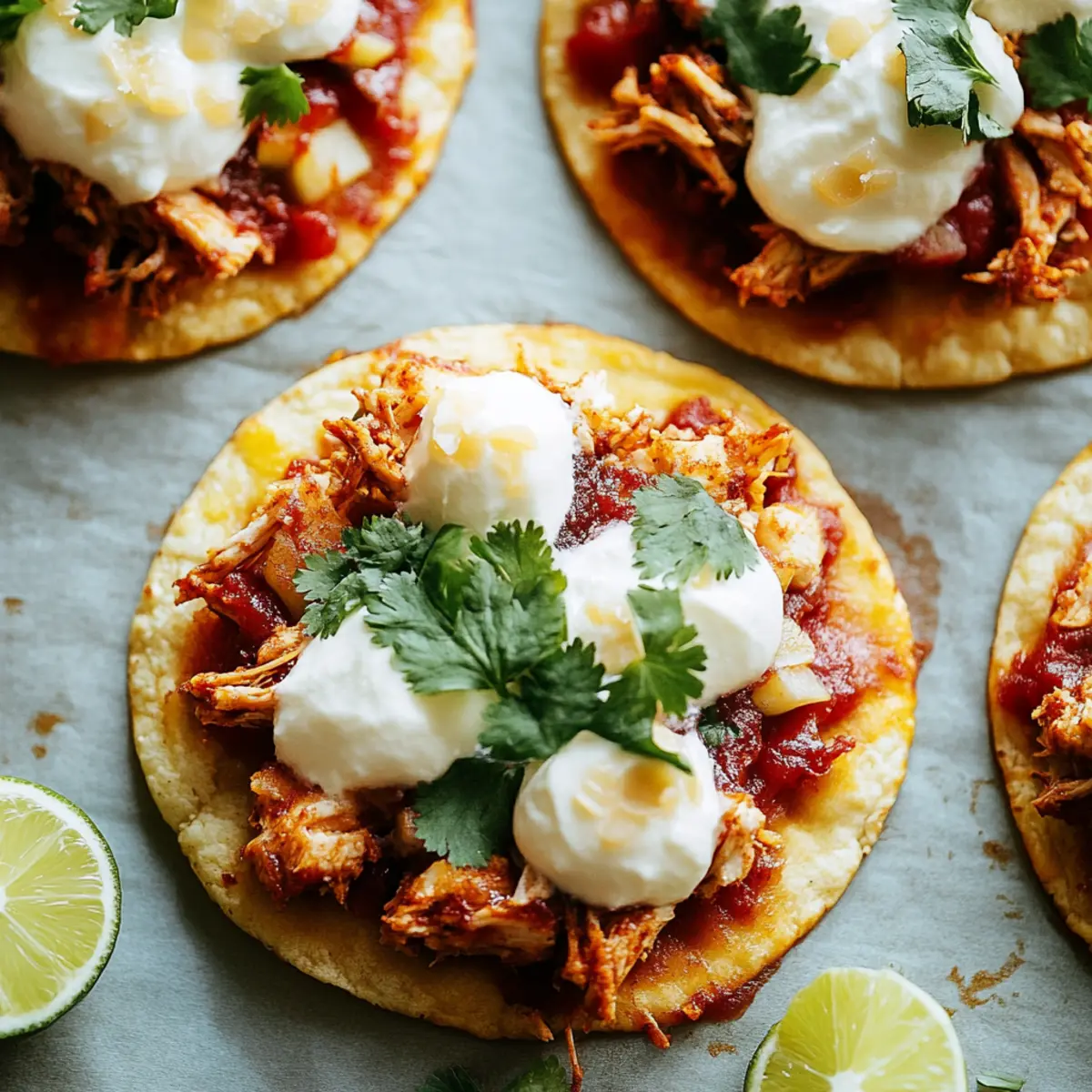 Light BBQ Chicken Tostadas with Pineapple Salsa