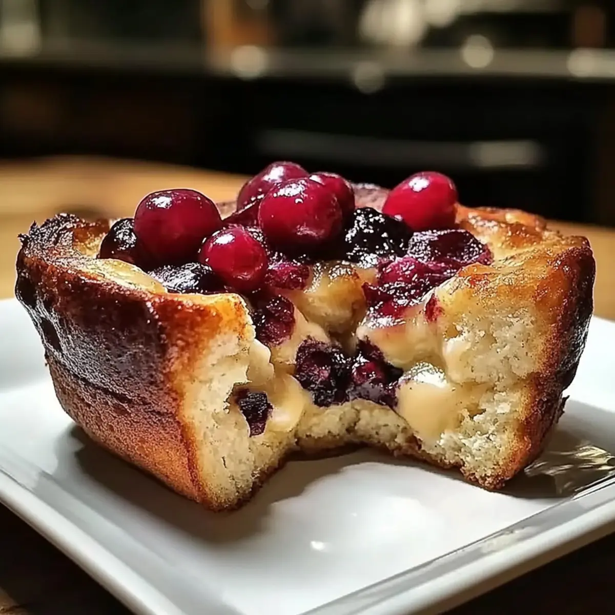 Maple Cranberry Bread Pudding