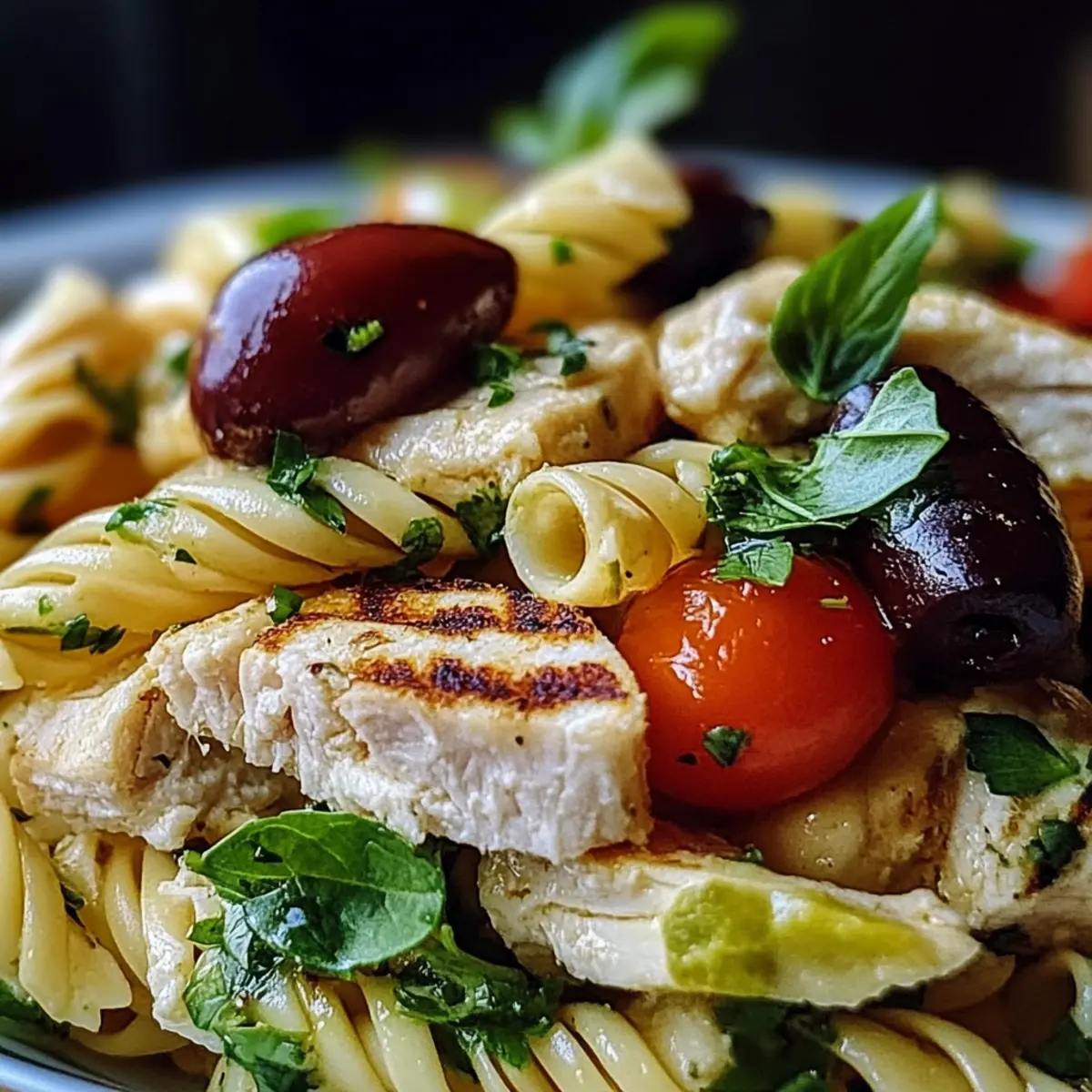 Mediterranean Chicken Pasta Salad