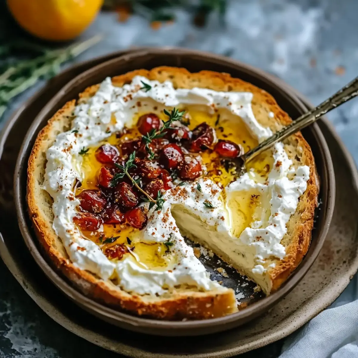 Spicy Ricotta Dip Hot Honey