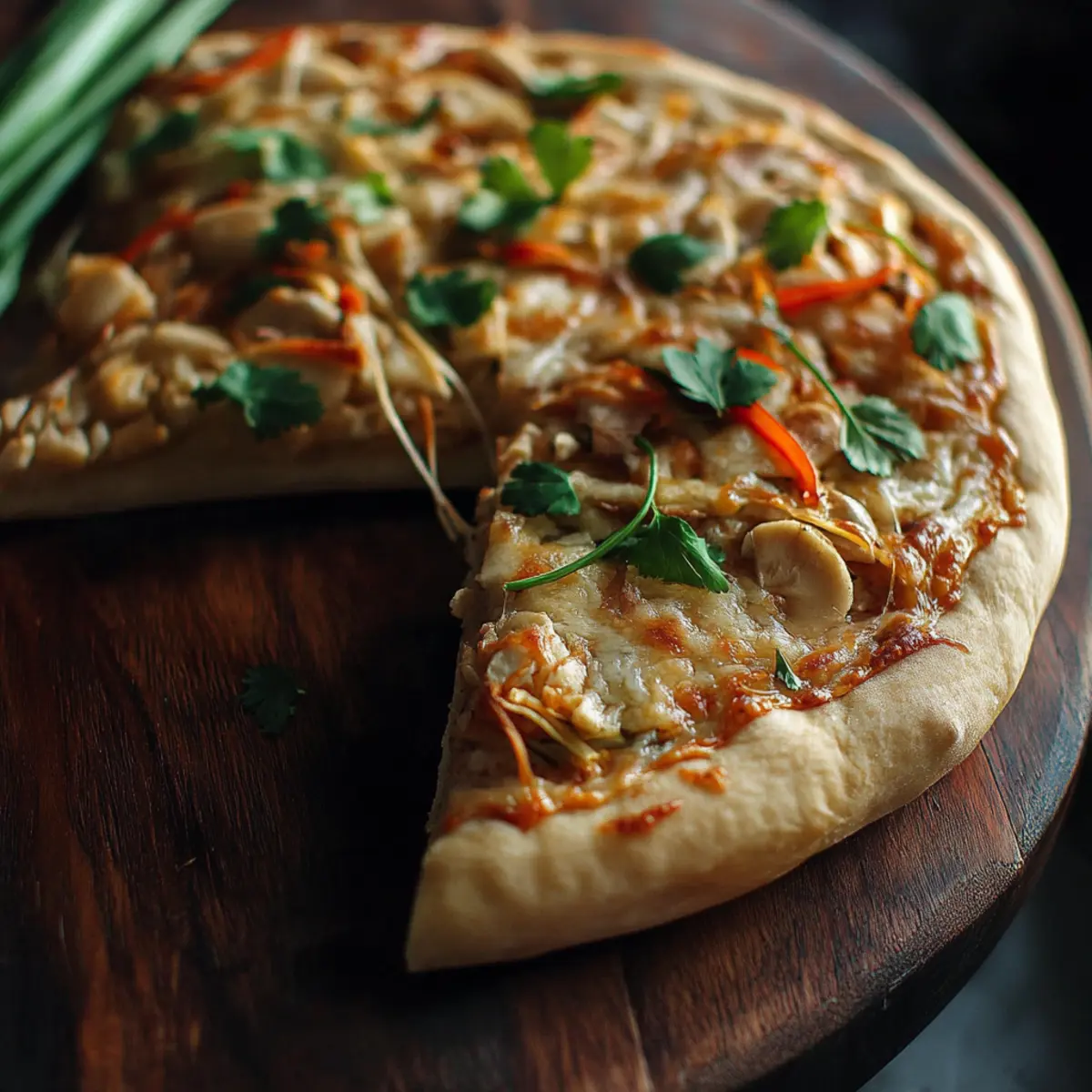 Thai Chicken Pizza with Peanut Sauce