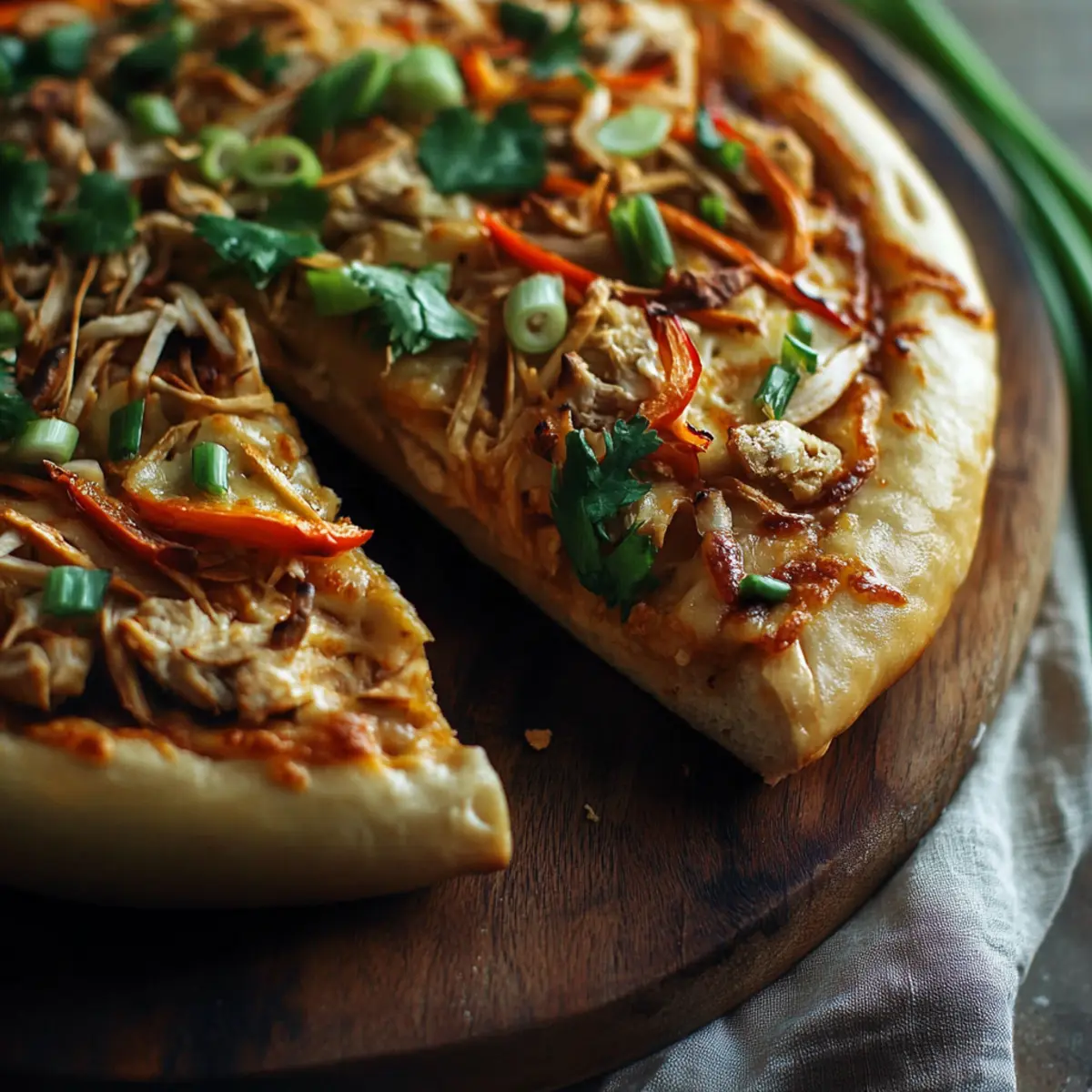 Thai Chicken Pizza with Peanut Sauce