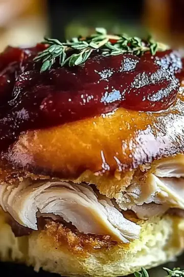 Thanksgiving Leftover Turkey Cranberry Sliders