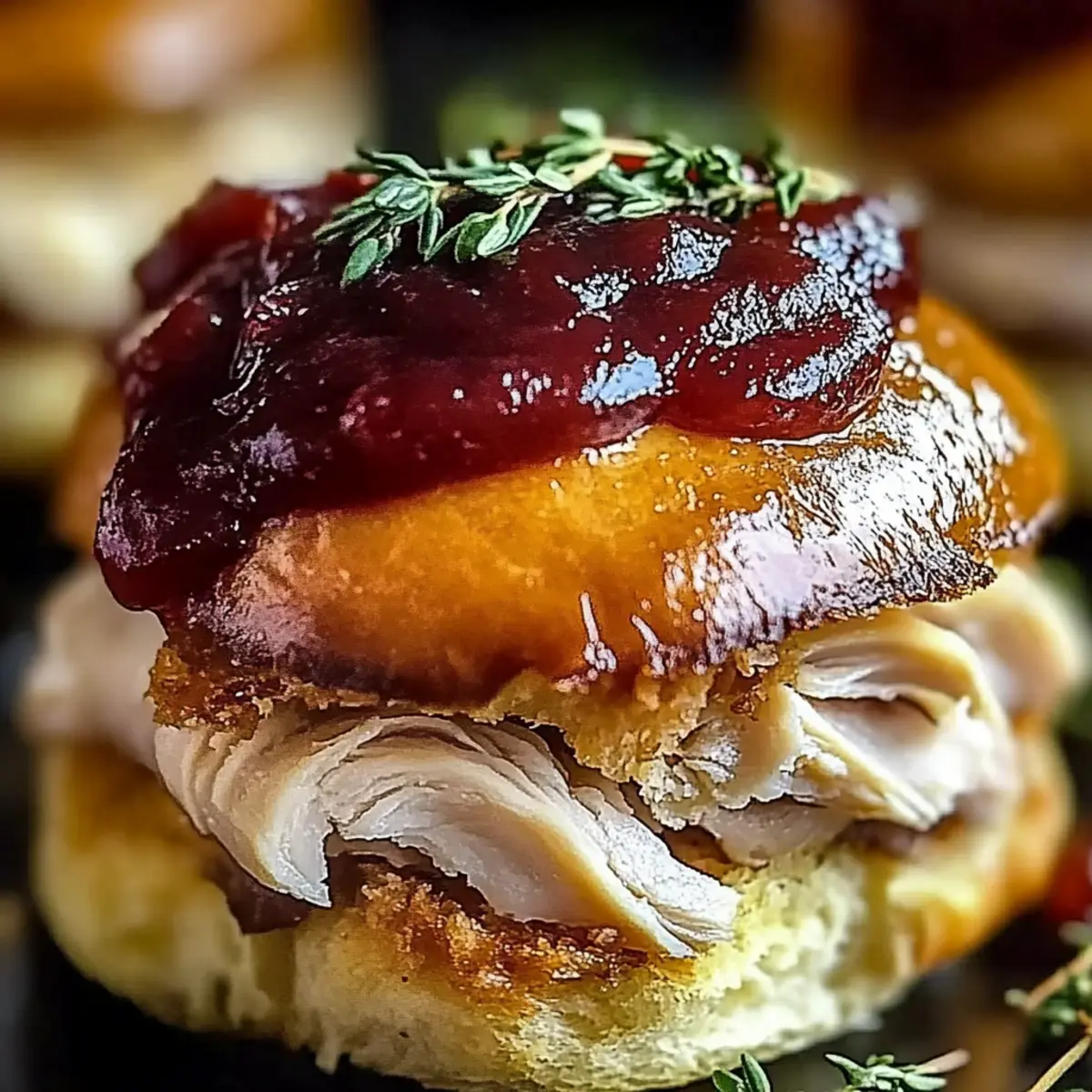 Thanksgiving Leftover Turkey Cranberry Sliders