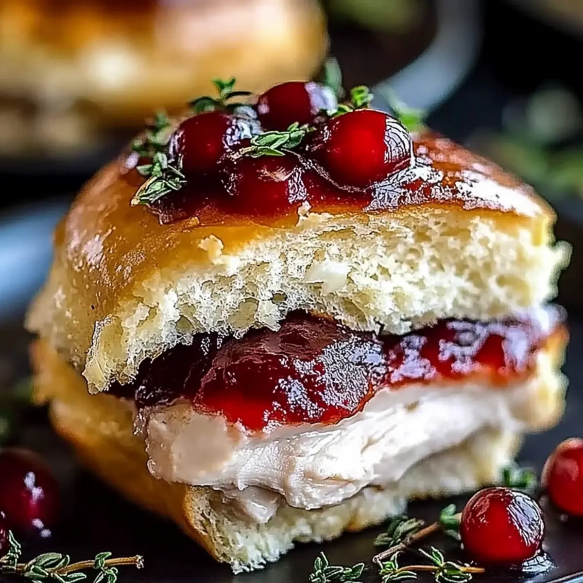 Thanksgiving Leftover Turkey Cranberry Sliders