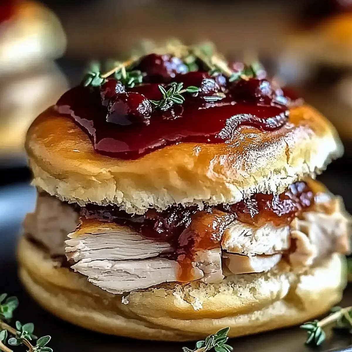 Thanksgiving Leftover Turkey Cranberry Sliders