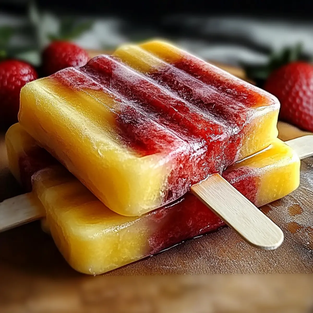 Tropical Strawberry Pineapple Popsicles