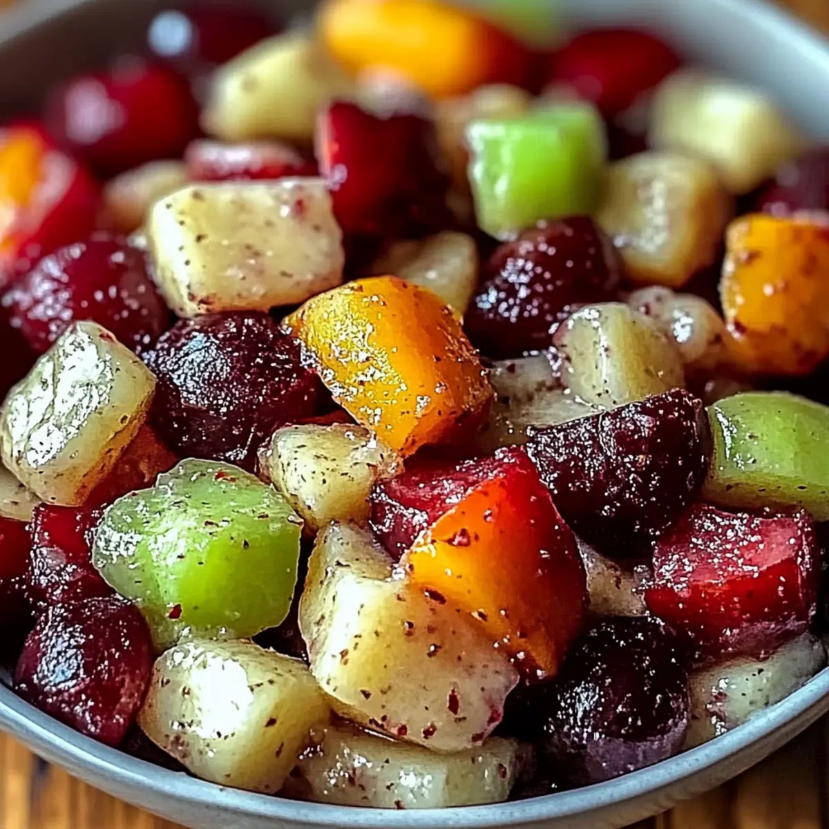 Winter Fruit Salad with Cinnamon Vanilla Dressing