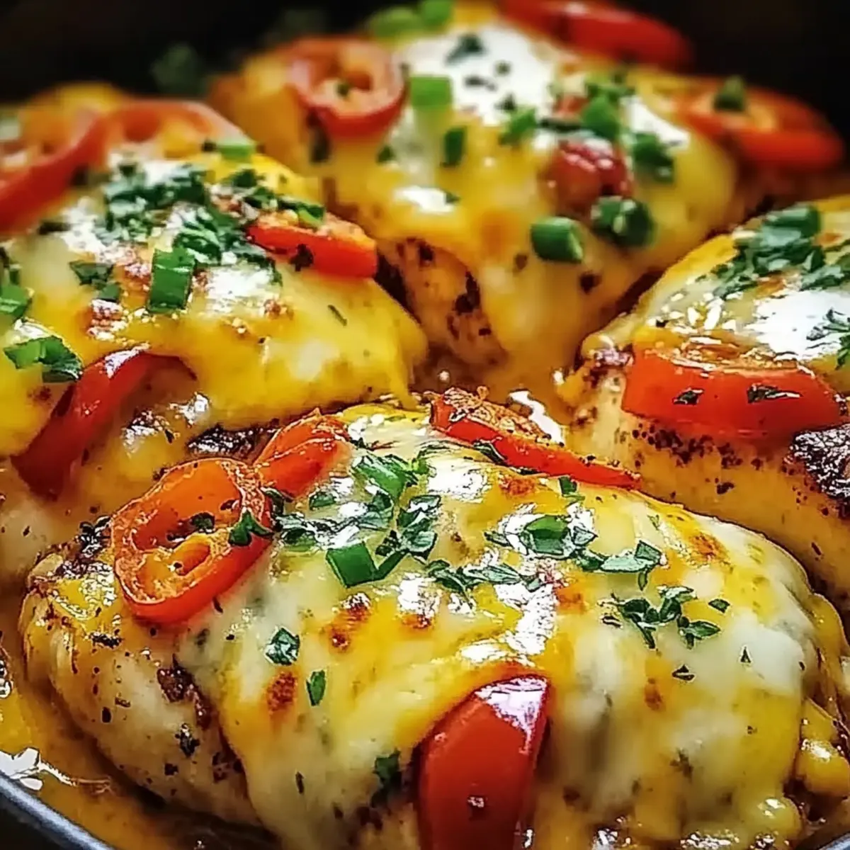 Cheesy Baked Chicken Breast and Peppers