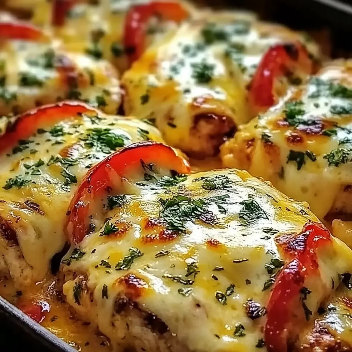 Cheesy Baked Chicken Breast and Peppers