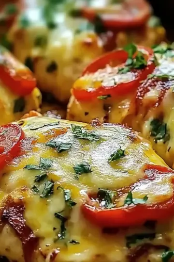 Cheesy Baked Chicken Breast and Peppers