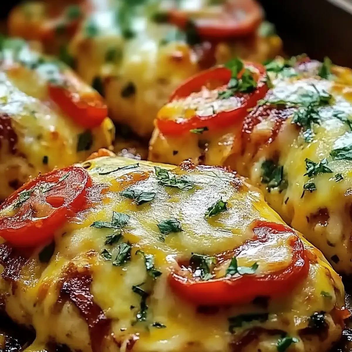 Cheesy Baked Chicken Breast and Peppers