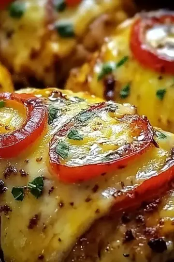 Cheesy Baked Chicken Breast and Peppers