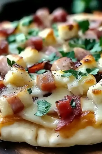 Chicken Bacon Ranch Naan Bread Pizza