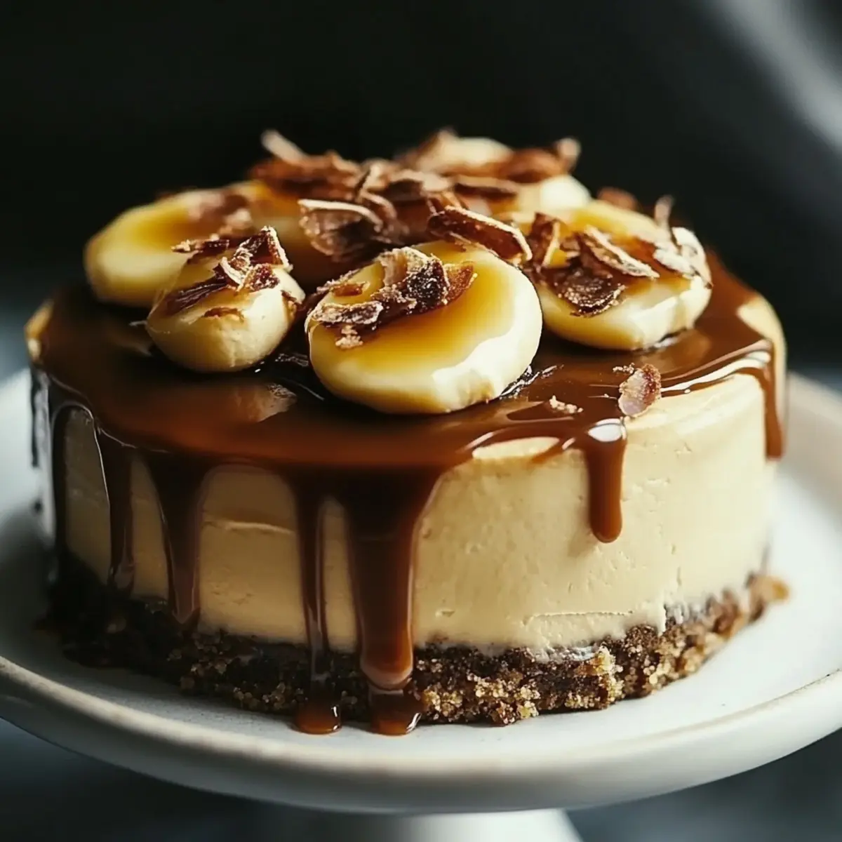 Banana Caramel Nut Cheesecake