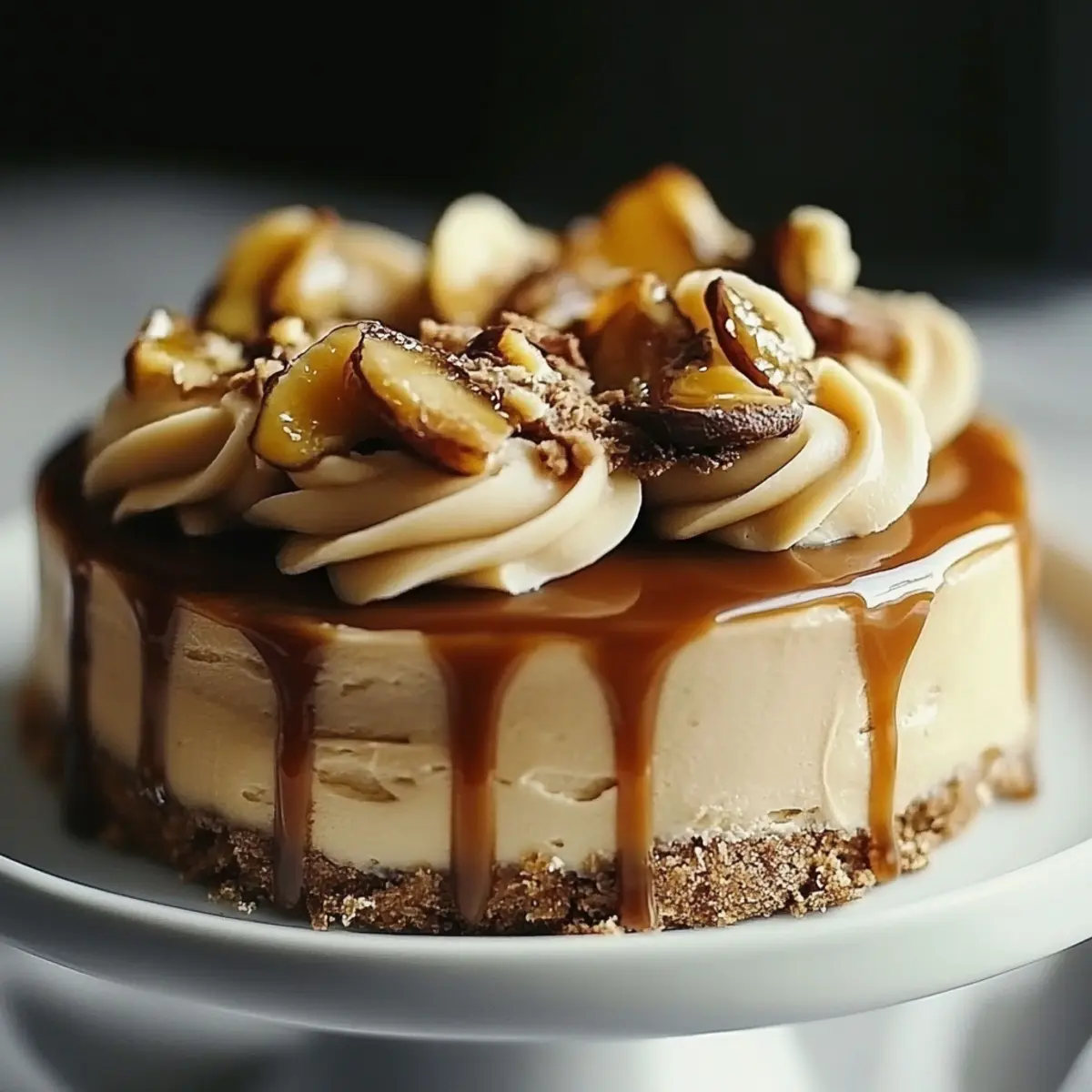 Banana Caramel Nut Cheesecake