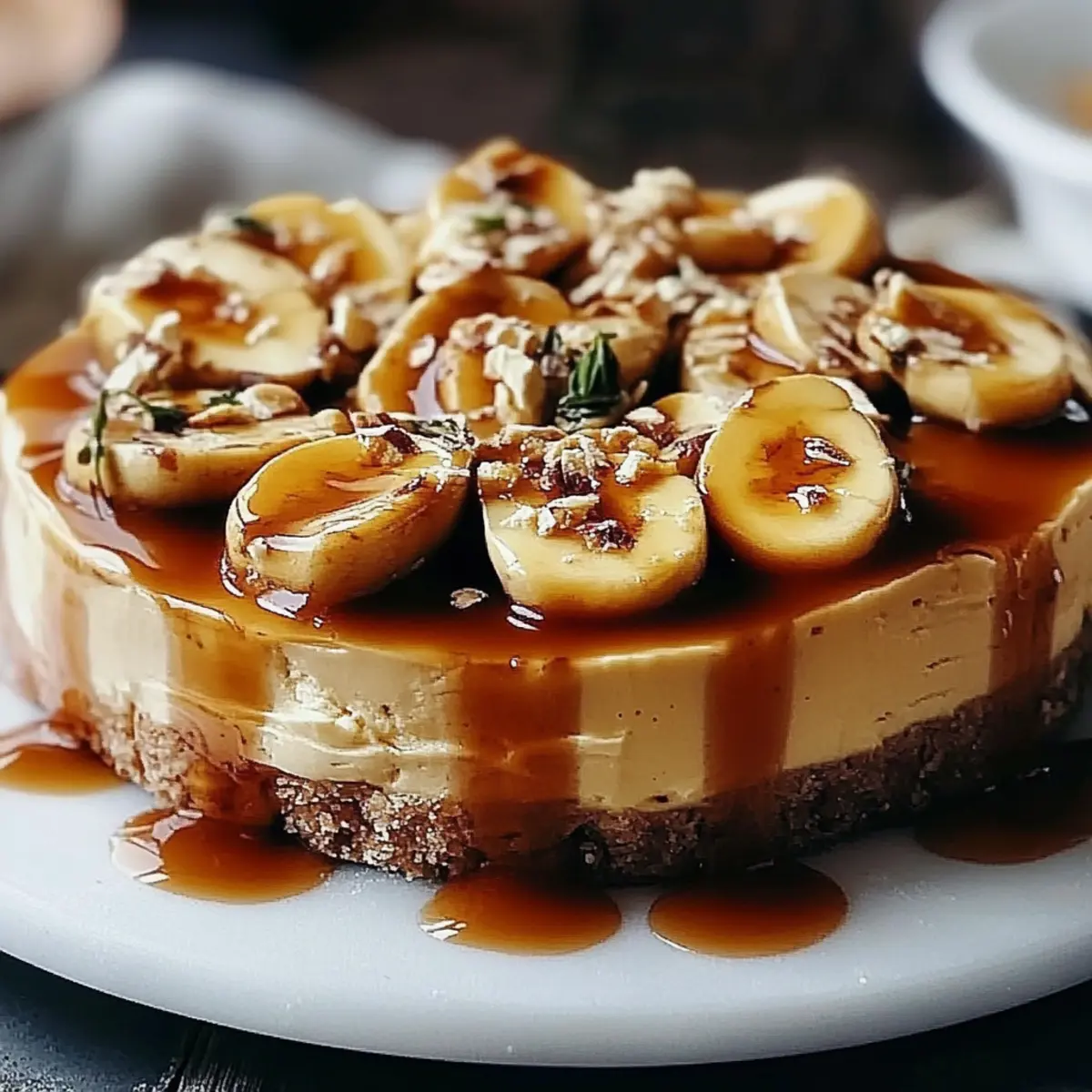 Banana Caramel Nut Cheesecake