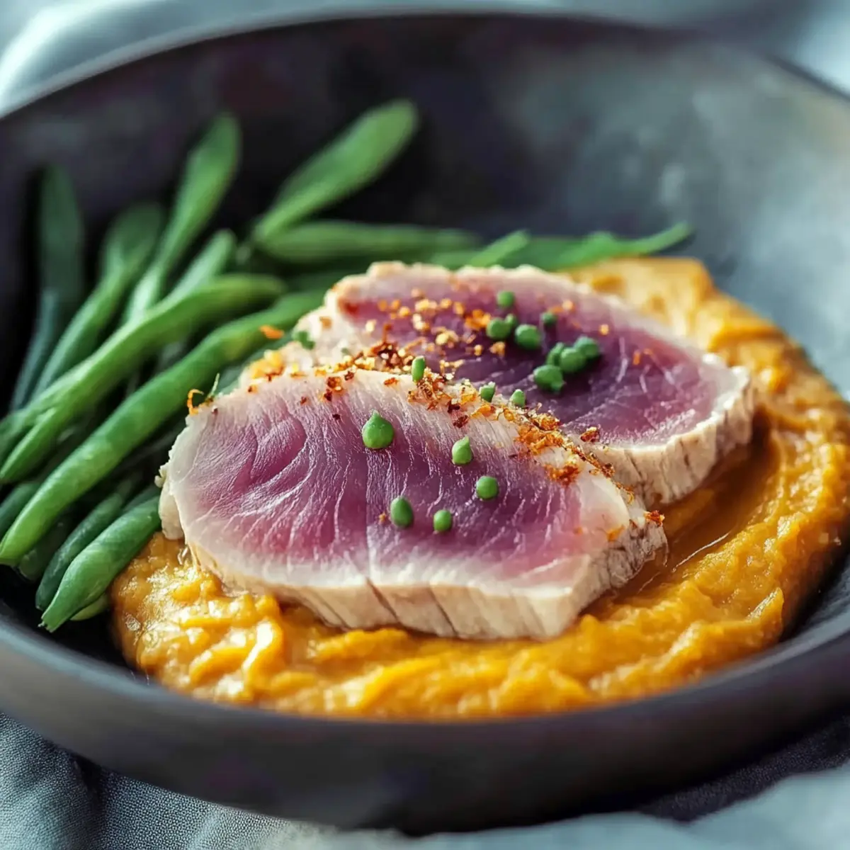 Seared Ahi Tuna with Sesame Green Beans