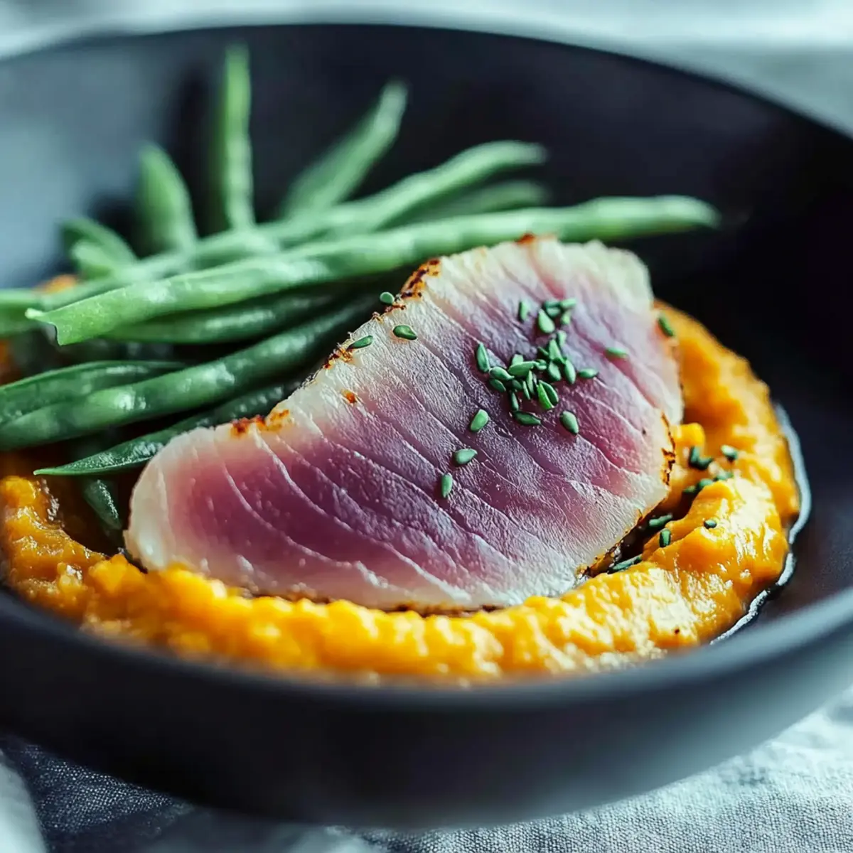 Seared Ahi Tuna with Sesame Green Beans