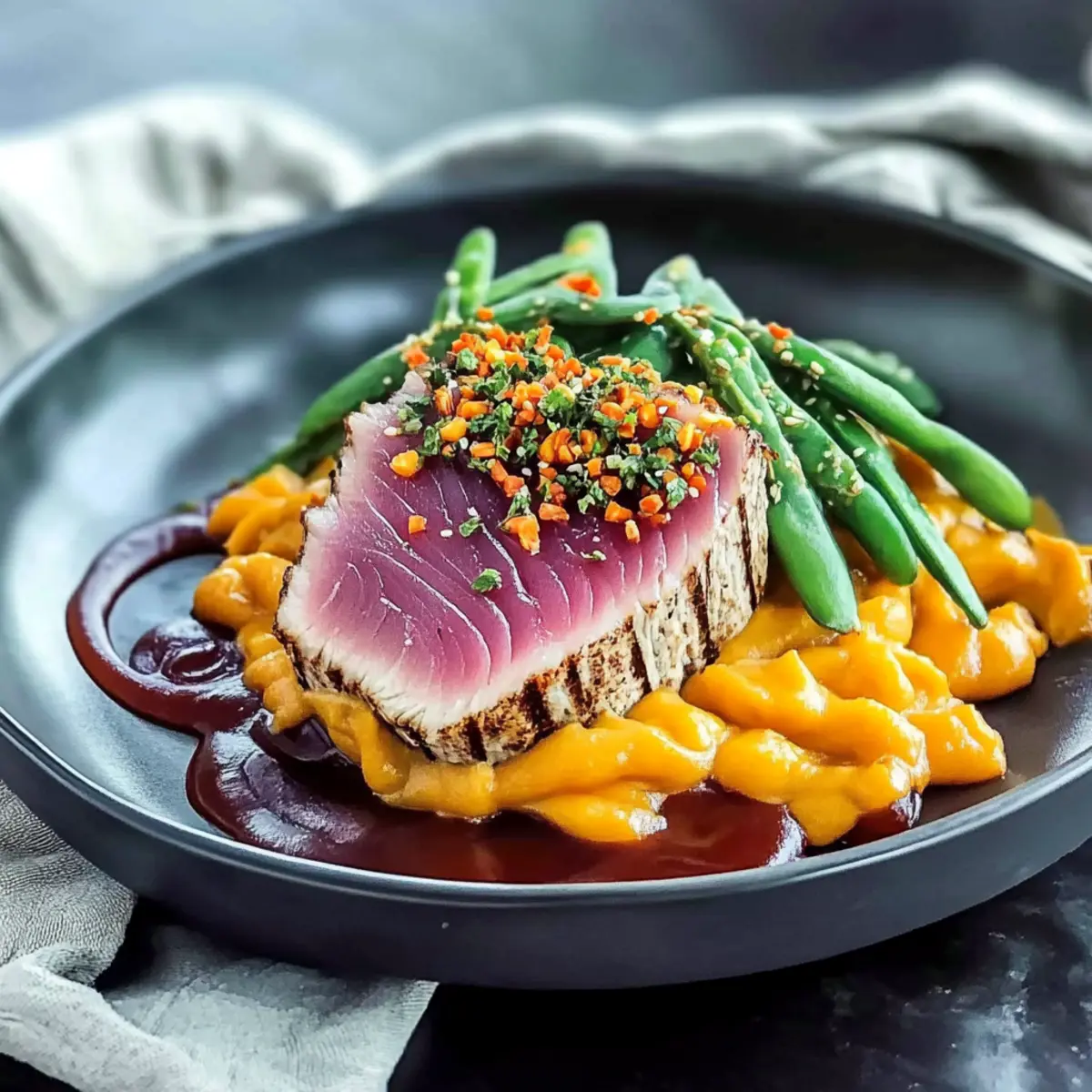 Seared Ahi Tuna with Sesame Green Beans