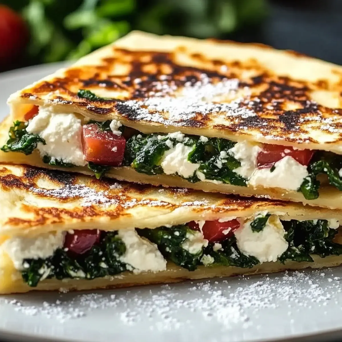 Spinach and Feta Quesadilla
